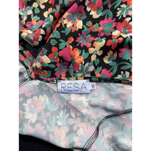 RESA Dress Womens Small Black Floral Midi Spaghetti Strap Summer Sundress Boho‎ - Picture 5 of 7